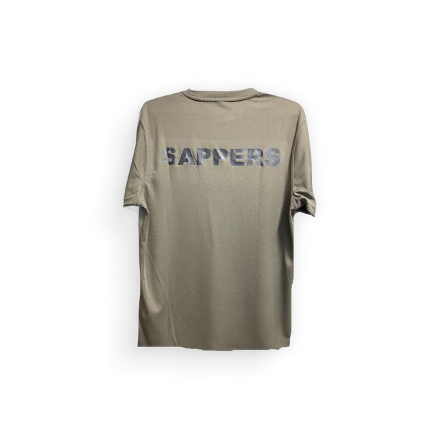 Sapper Shop Olive Green Wicking Phys T-shirt with SAPPERS Print | The Sapper Shop