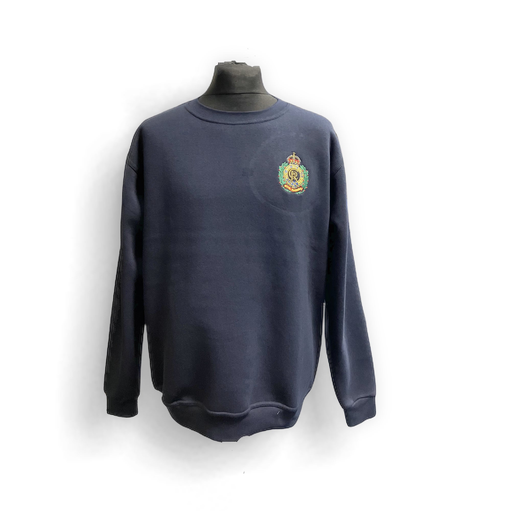 Sapper Shop Dark Blue Sweatshirt with Colour Cap Badge | The Sapper Shop